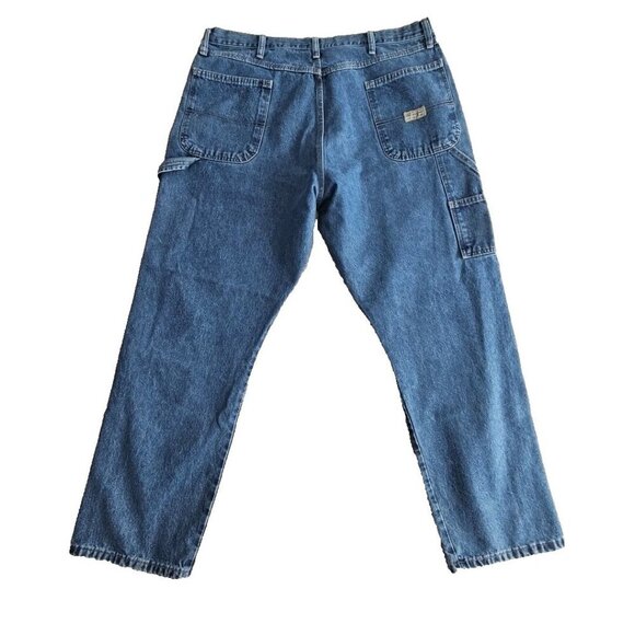Wrangler Carpenter's Jeans Men's Size W40 L32 Straight Wide Leg Med Blue Y2K - Picture 7 of 16